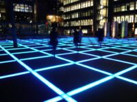 SOM Maurice Brill Finsbury Avenue Lit Floor Square modern classic contemporary statue art at Site London
