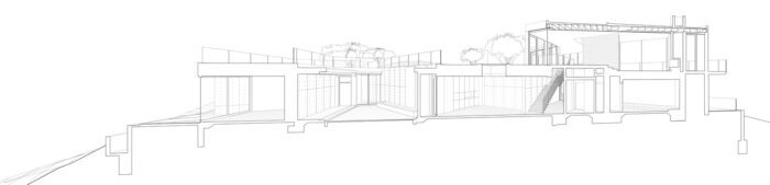 Oak Pass Main House Section Perspective 2