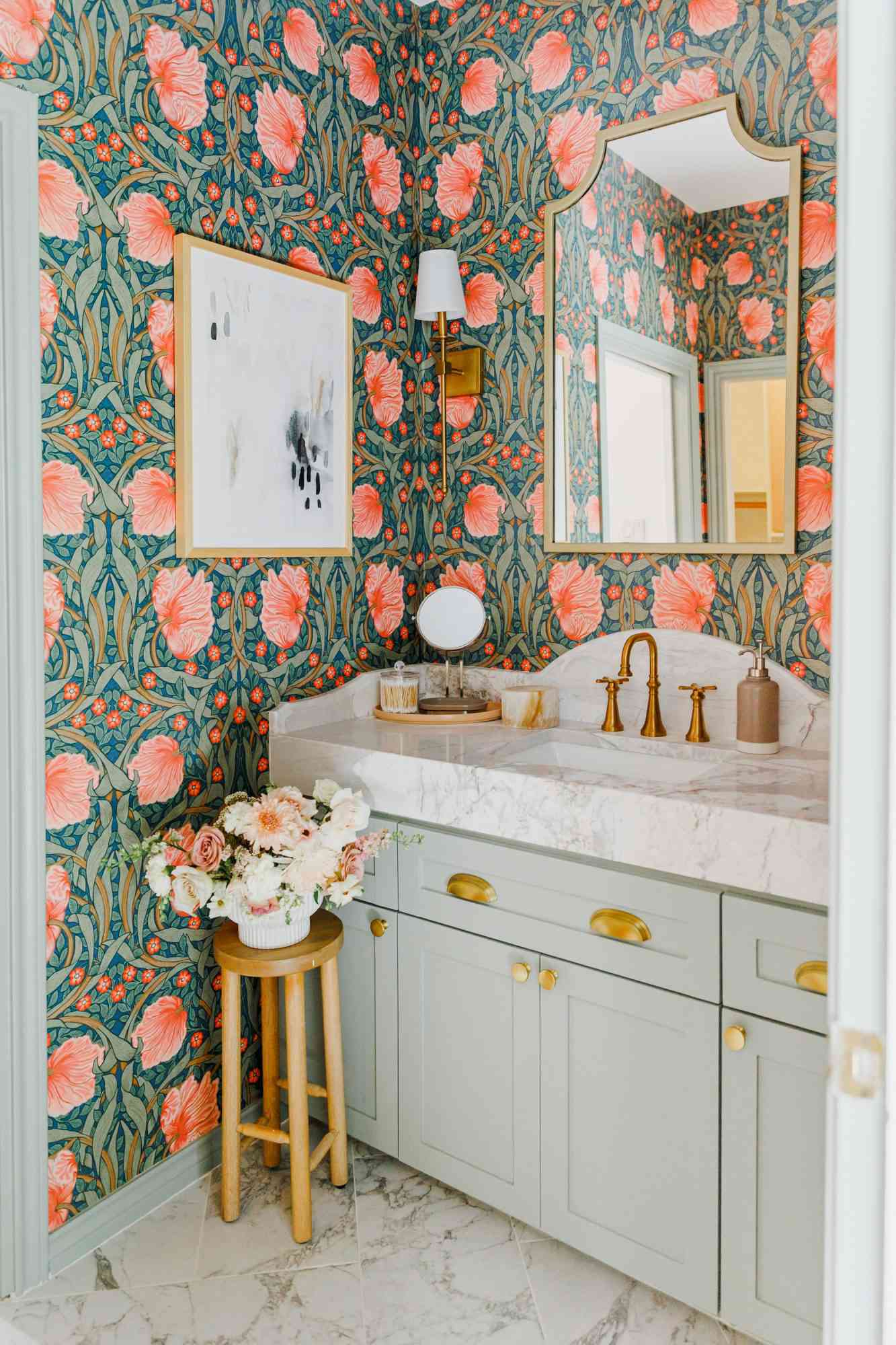 37 Bathroom Wallpaper Ideas That Add Pattern and Color to Your Space