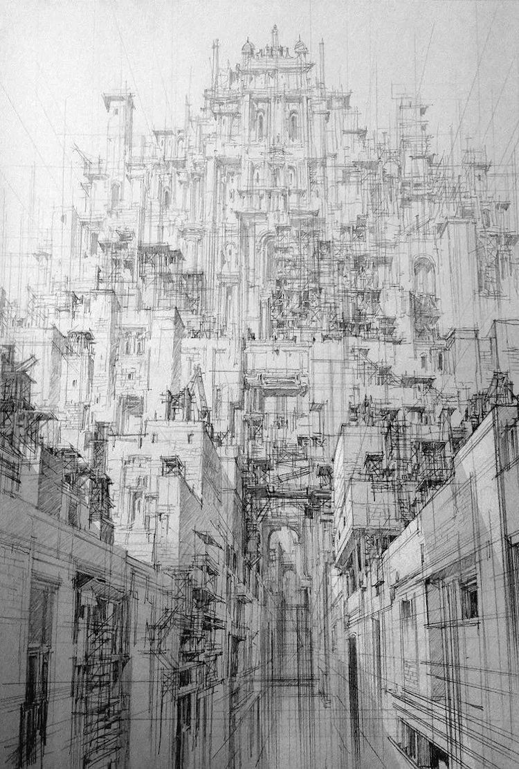 Arch2O 15 magnificent sci fi pen drawings imagine futuristic cities 3