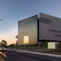 Arch2O denton corker marshall designs metal clad cube for shepparton art museum in australia