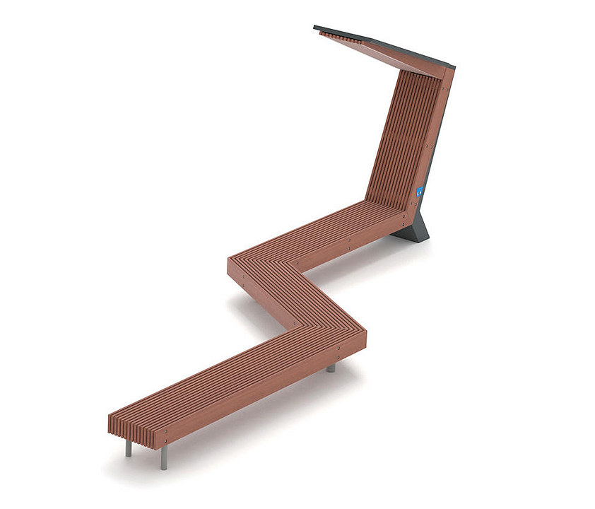 Solar Park Bench - Woody Scorpio | mmcité - Image 8