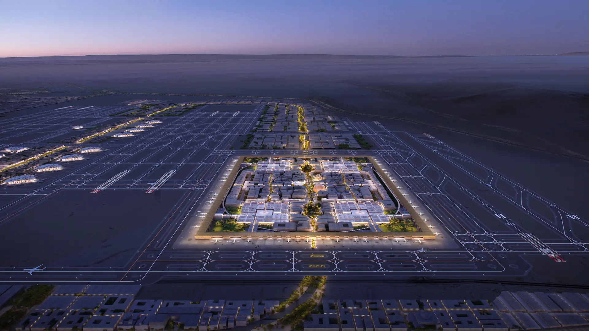 Neue Entwürfe für den internationalen Flughafen King Salman von Foster+Partners vorgestellt - Arch2O.com