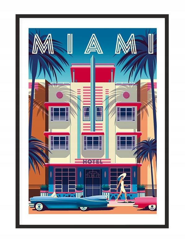 20250127113402 framed poster image 33by43 cm miami p1277
