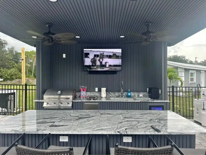 Covered outdoor kitchen