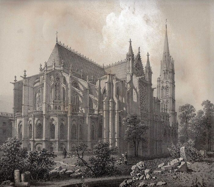 Felix Benoist (Public Domain). ImageEngraving (1861) gothic cathedrals