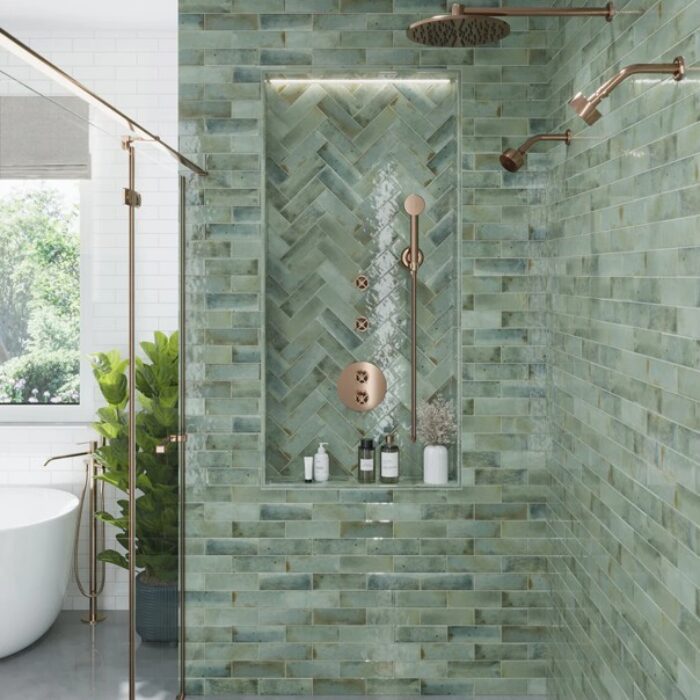 Sage Green 2.5x8 Glossy Ceramic Subway Tile
