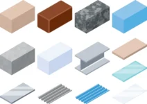 illustration set various building materials 600nw 2271827235