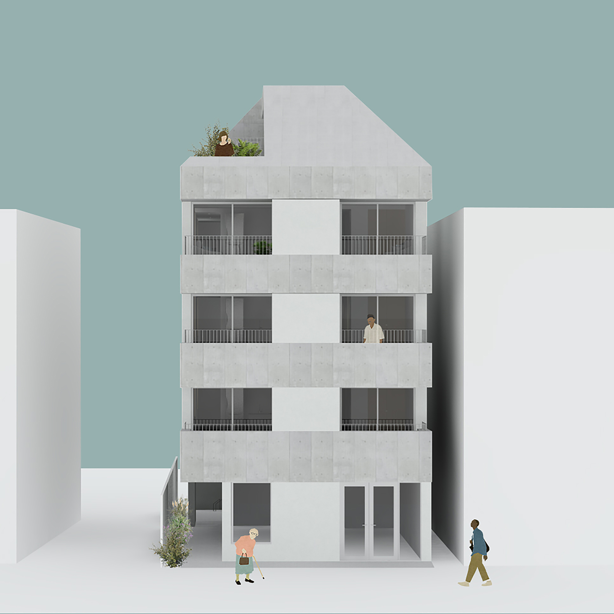 Apartment Complex in Omori-cho