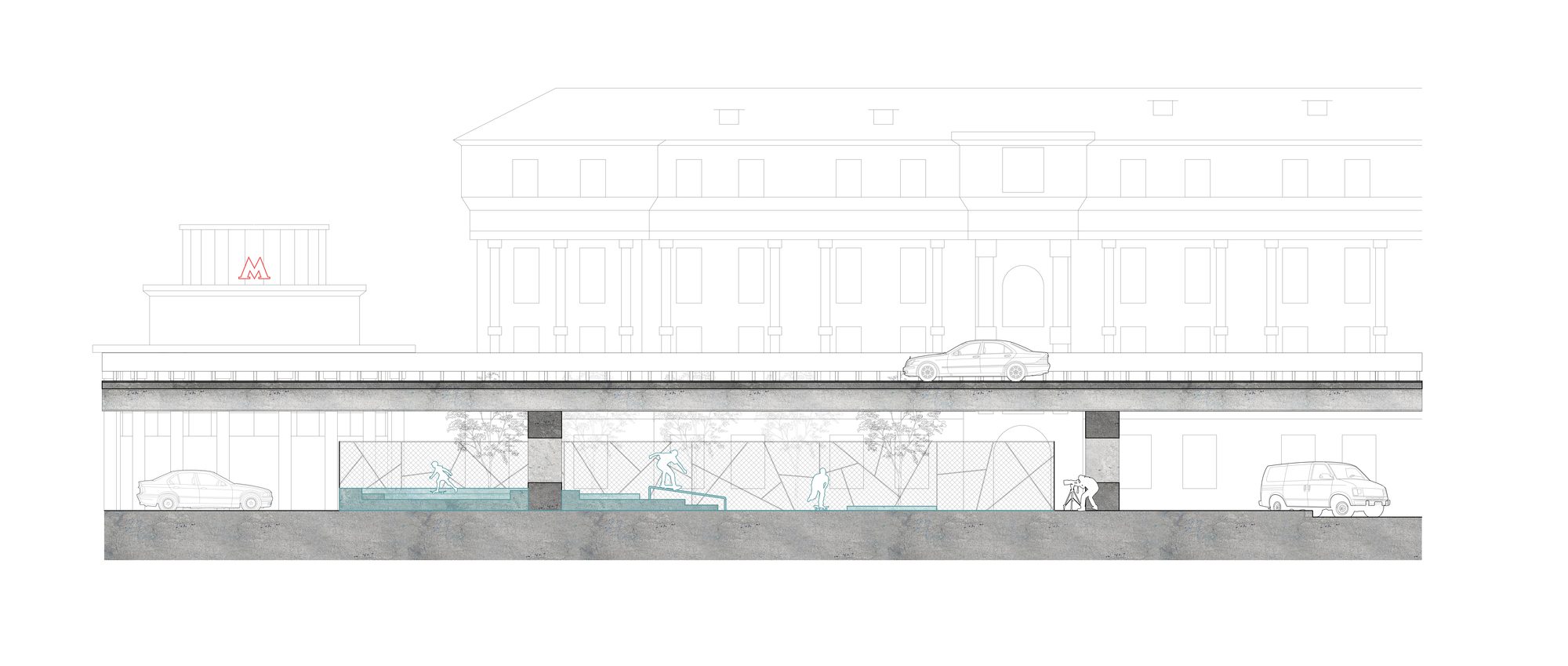 A Skate-spot near the Krymsky overpass