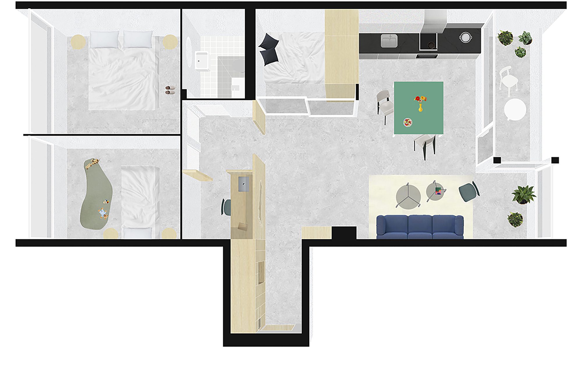 Domesticated Square Apartment