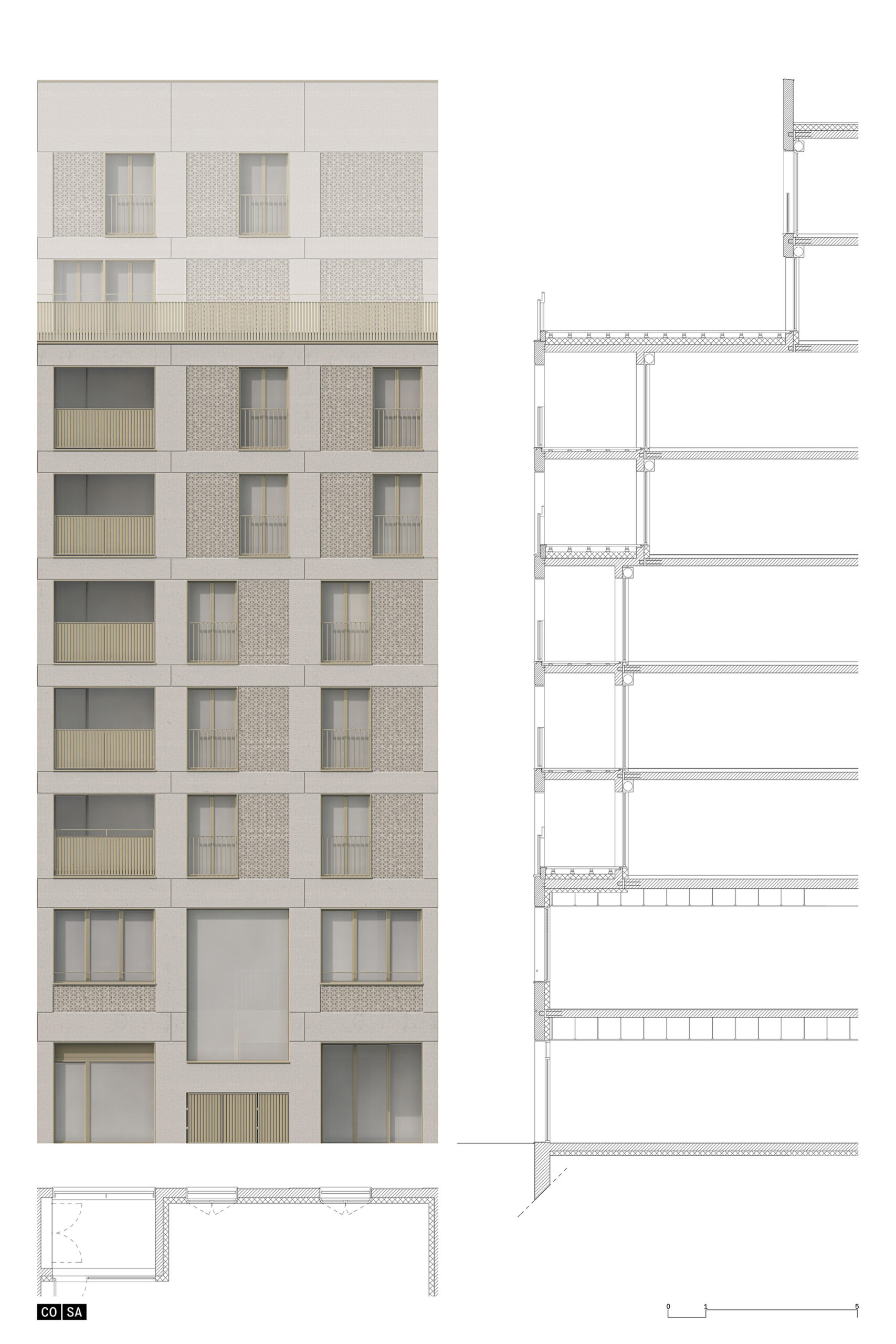 Facade section plan16