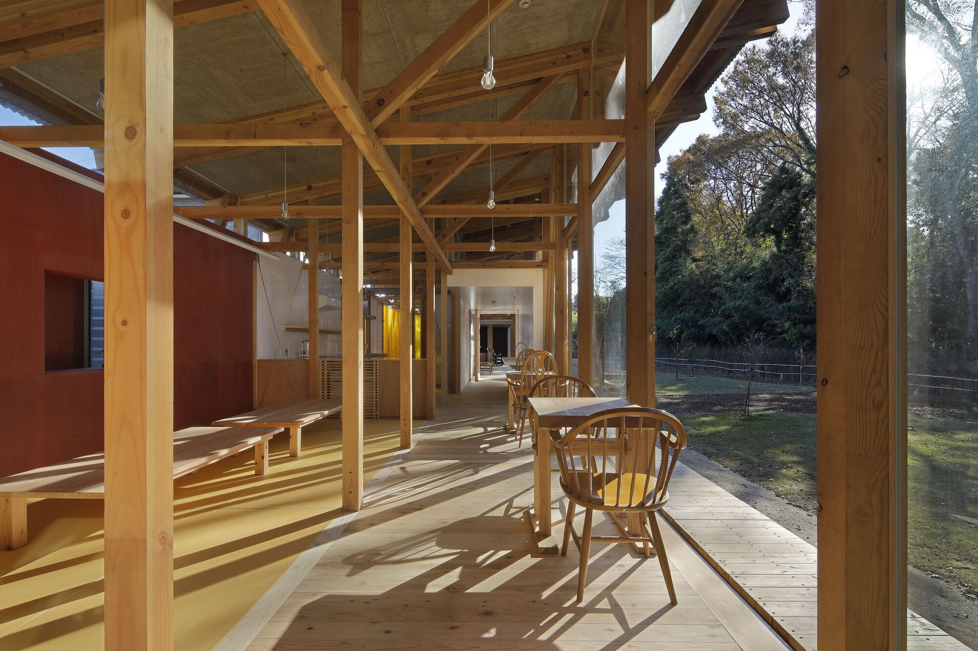 Long House with an Engawa Senior Daycare Center