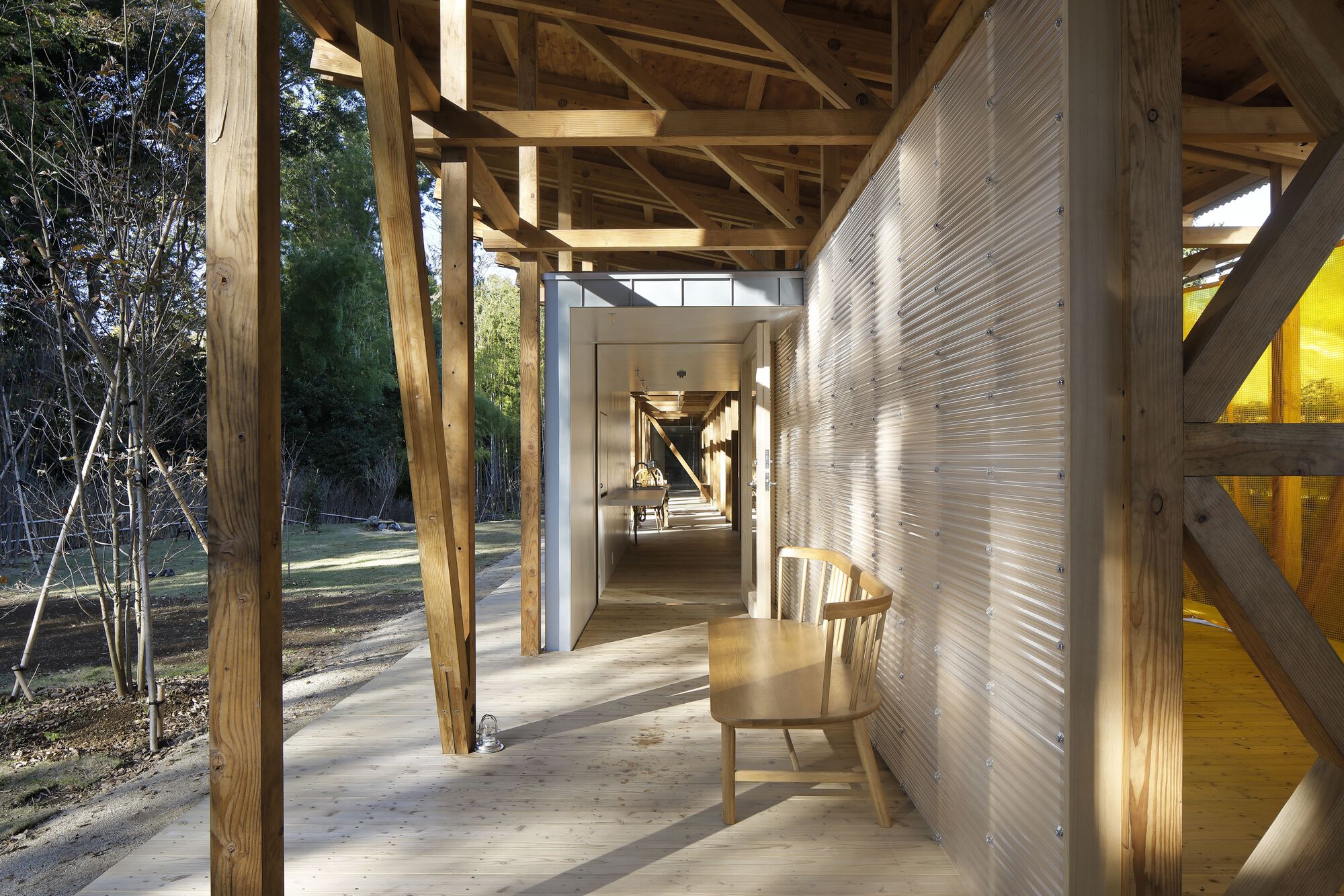 Long House with an Engawa Senior Daycare Center