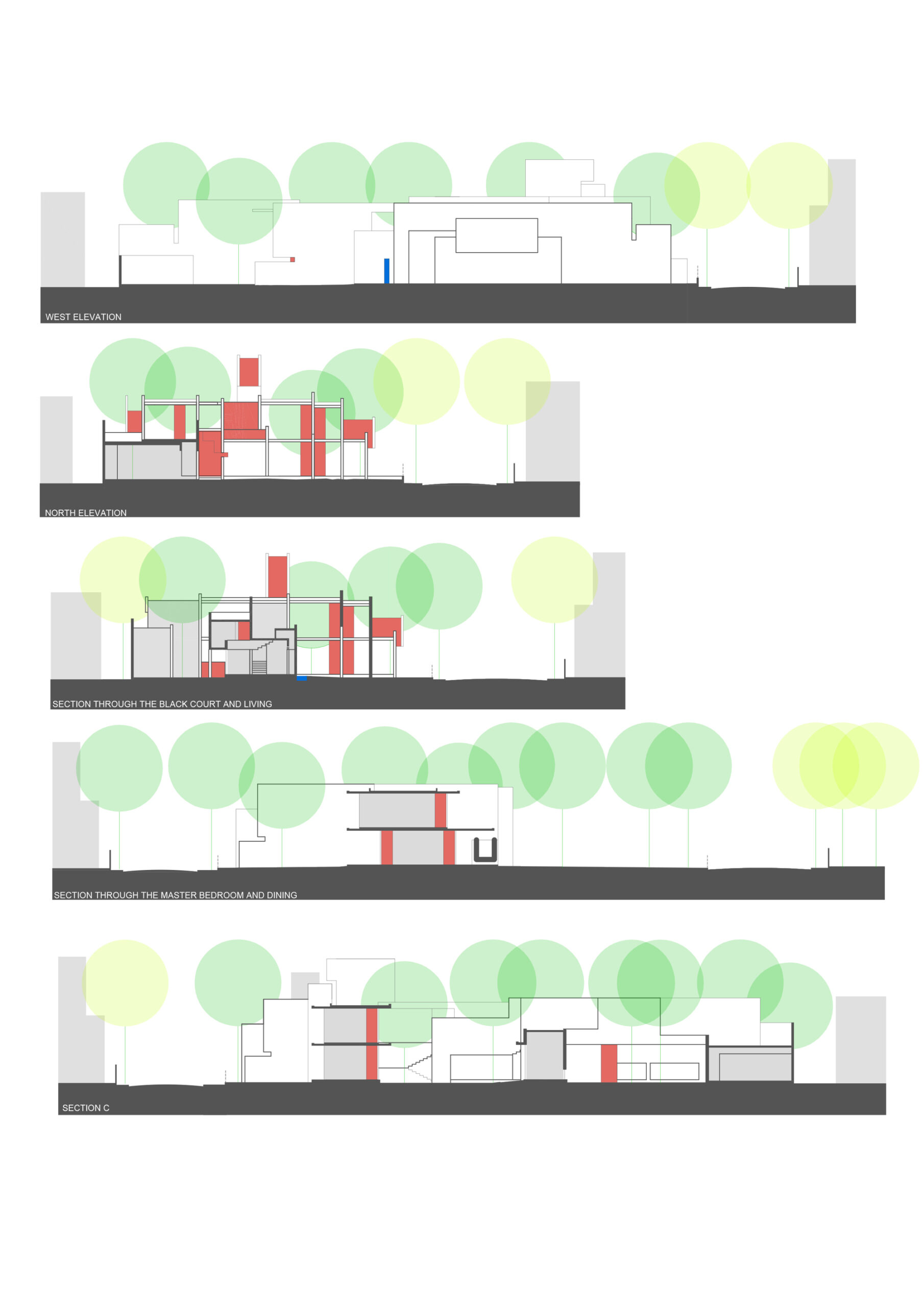 Trees Sliced Through Residence