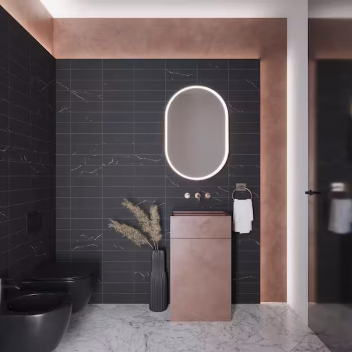 Apollo Tile Black 4 in. x 12 in. Honed Marble Subway Floor and Wall Tile