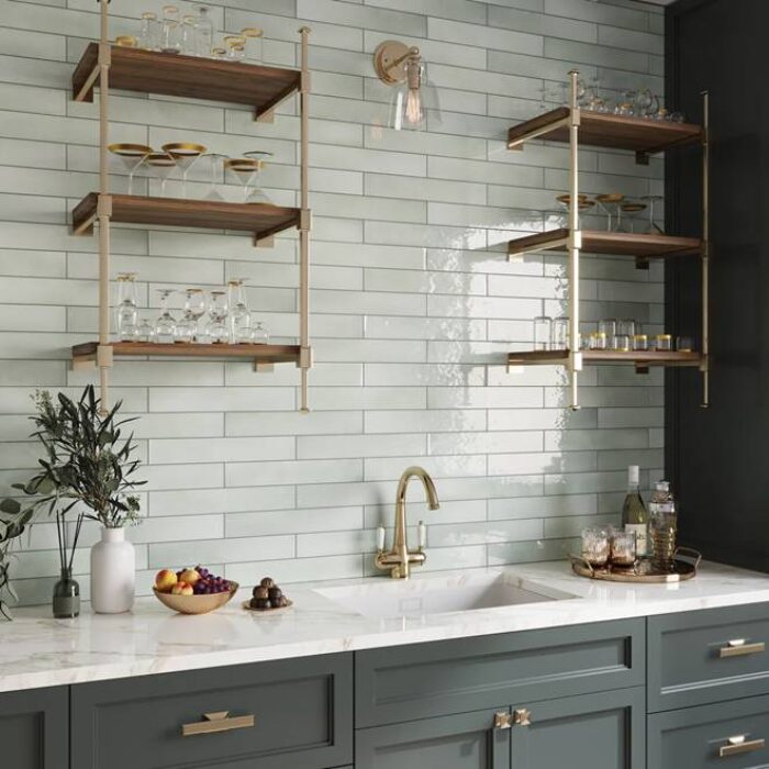 Tea Green 2x10 Matte Picket Ceramic Tile