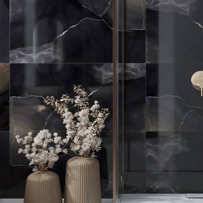 Black 24x48 Lappato Porcelain Large Format Tile