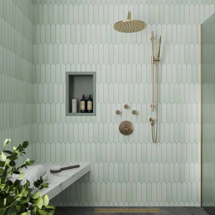 Tea Green 2x10 Matte Picket Ceramic Tile