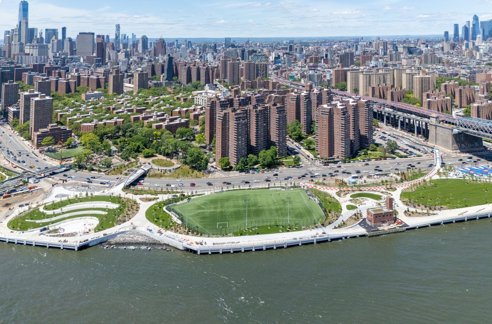 East Side River Park waterfront design combining public space and flood protection