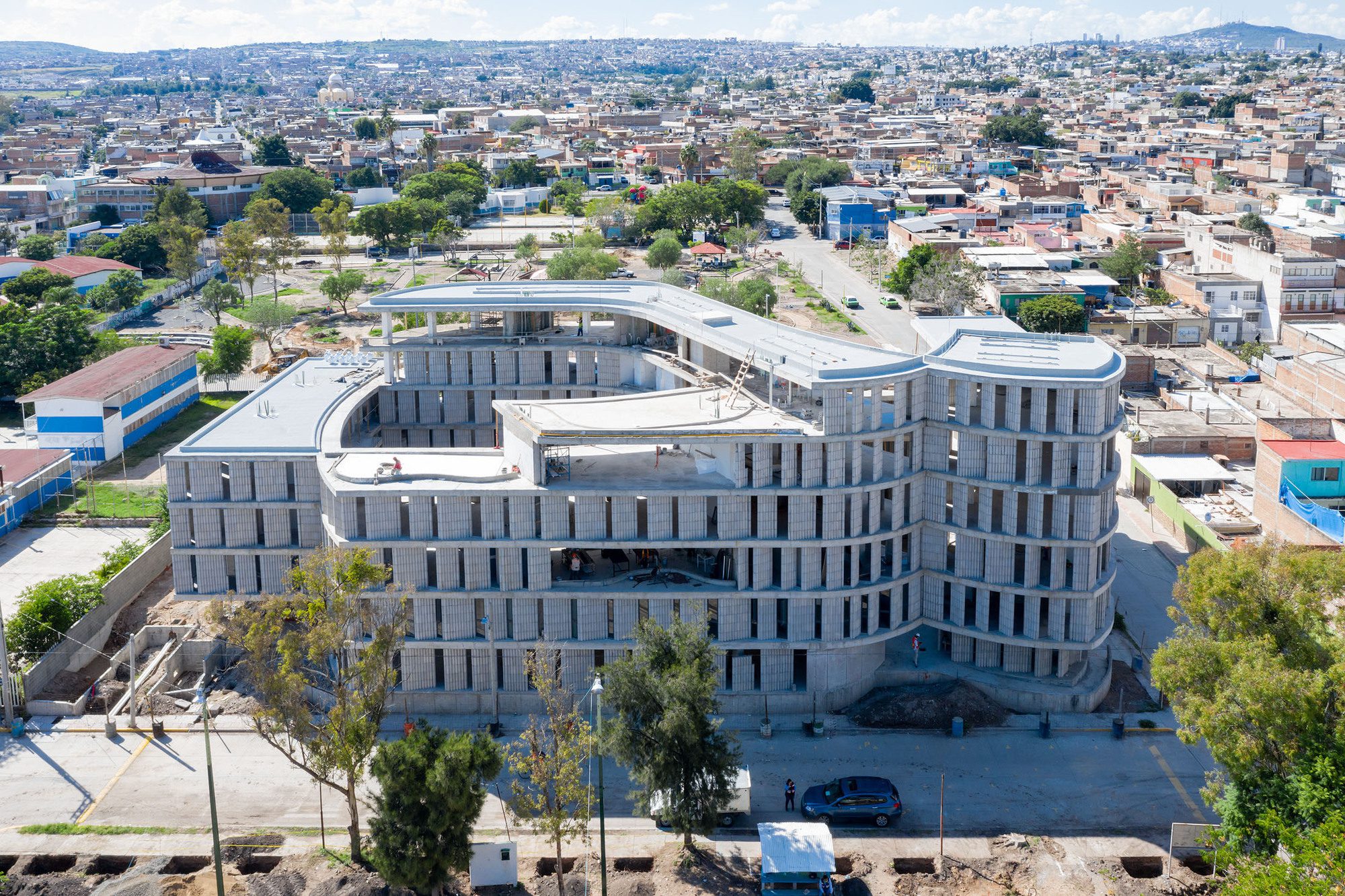 Las Americas Residential Complex facade with repeated apartment units by SO-IL
