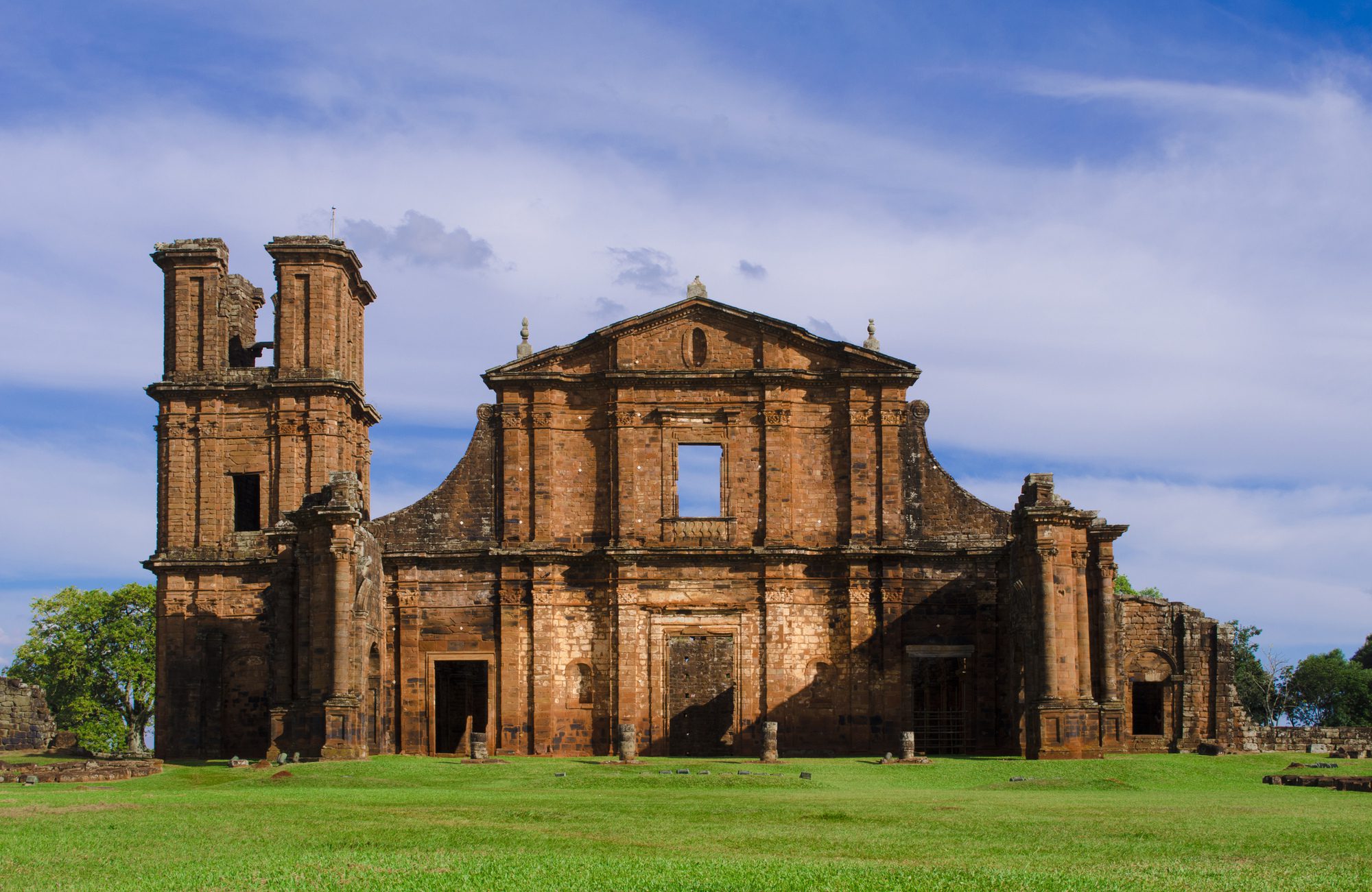 Stone ruins of St Michael of the Missions church in Rio Grande do Sul Brazil