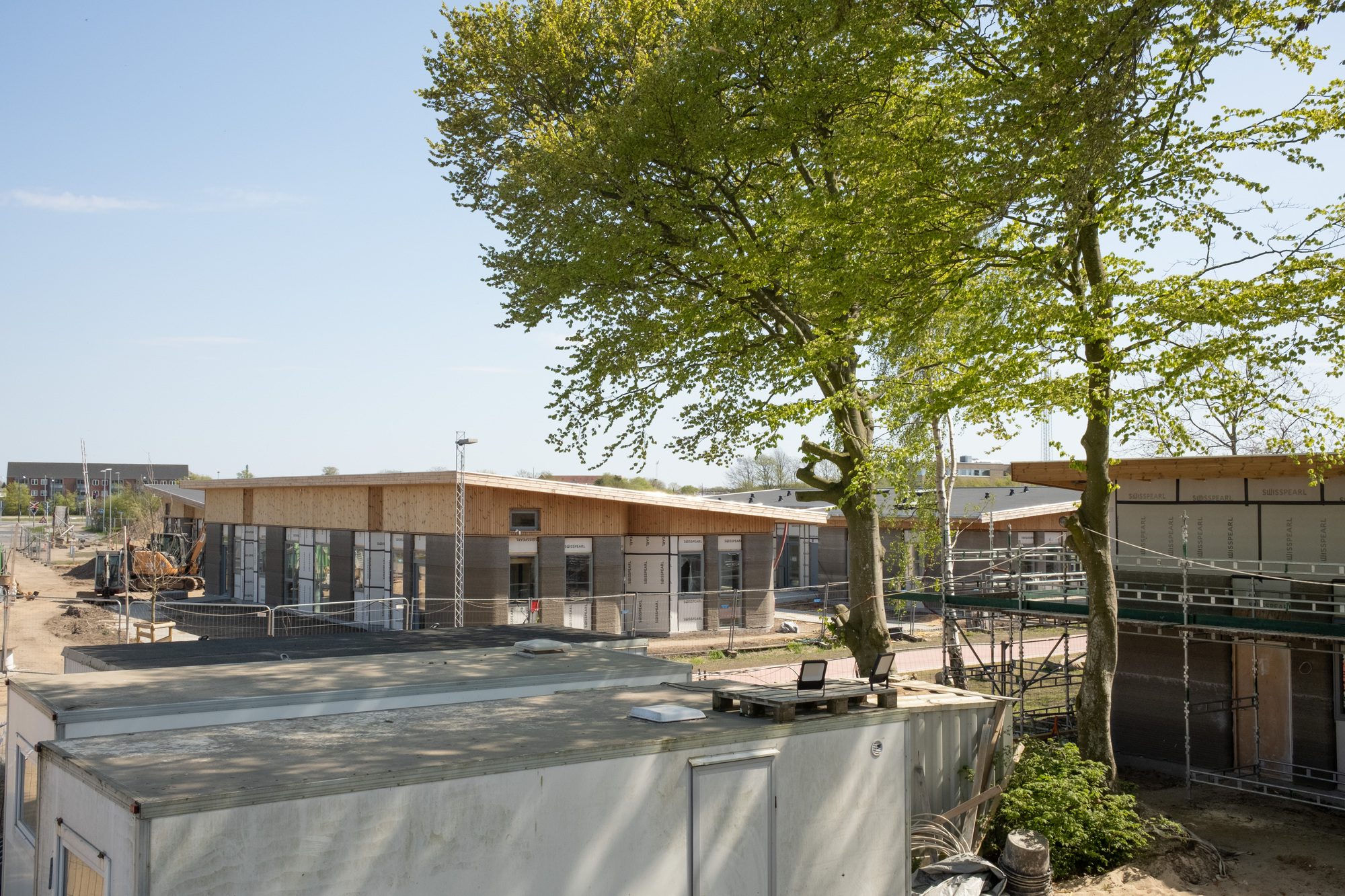 Close view of cement-free printed concrete element in the student village