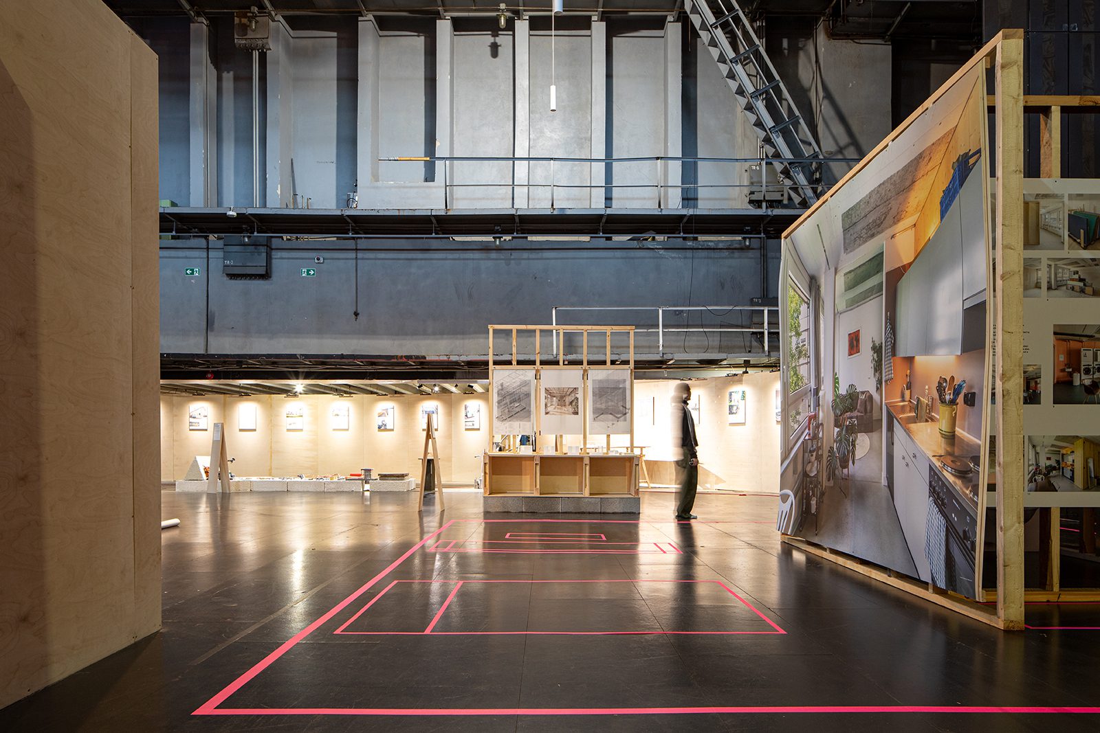 TAB 2026 curatorial team photographed inside the Linnahall exhibition space