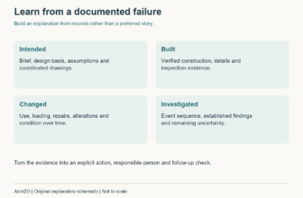 A four-part evidence framework: intended, built, changed and investigated conditions.