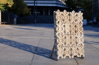 Sand-based architectural element bound by bacteria, developed at ETH Zurich