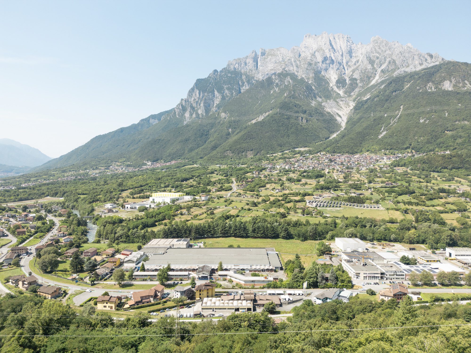 Exterior view of the former textile mill in Ceto that will become the Ceto Polo Culturale