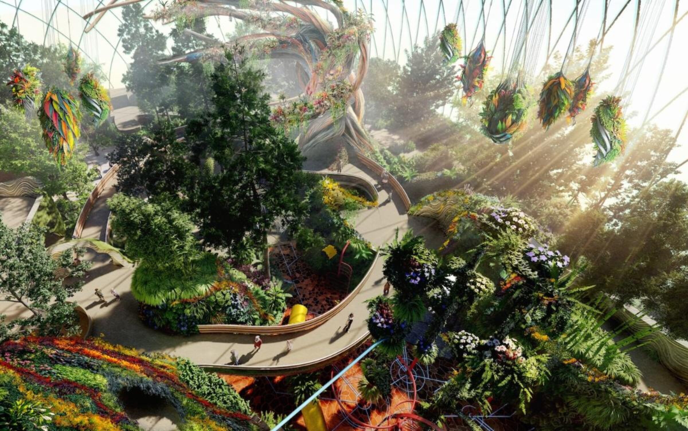 Exterior view of the shell-inspired Eden Project Morecambe attraction on the seafront