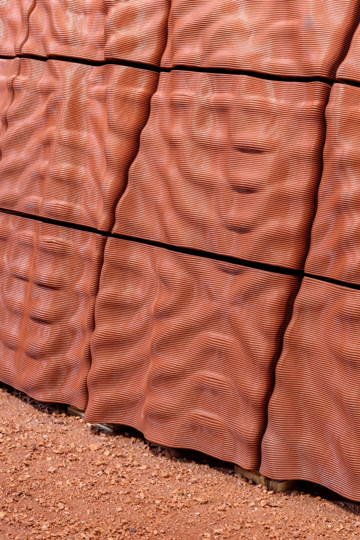 3D-printed terracotta and other printed components in AENARA's Mars habitat wall section