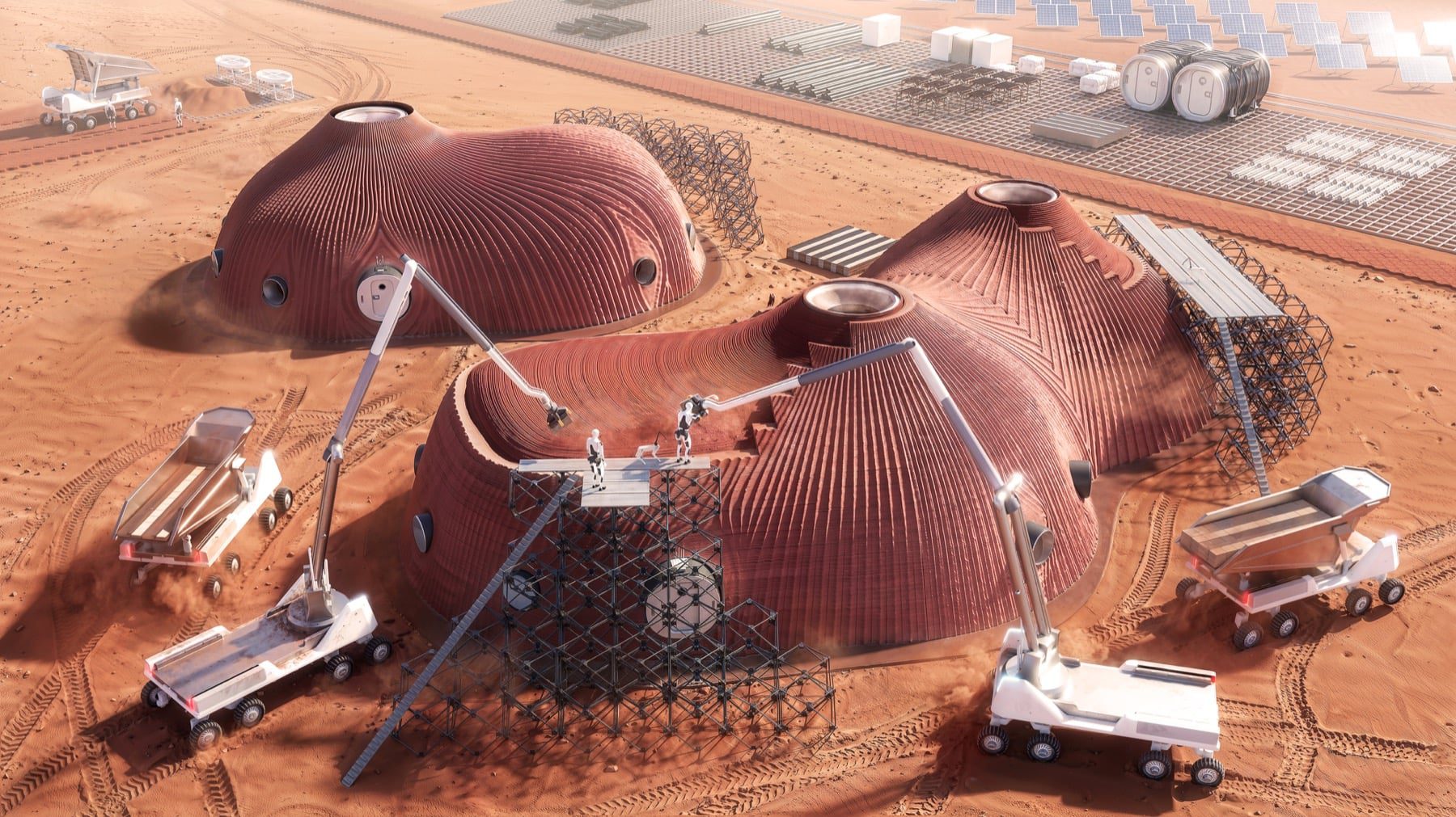 Habitat proposal illustration showing the protective envelope of the Mars habitat