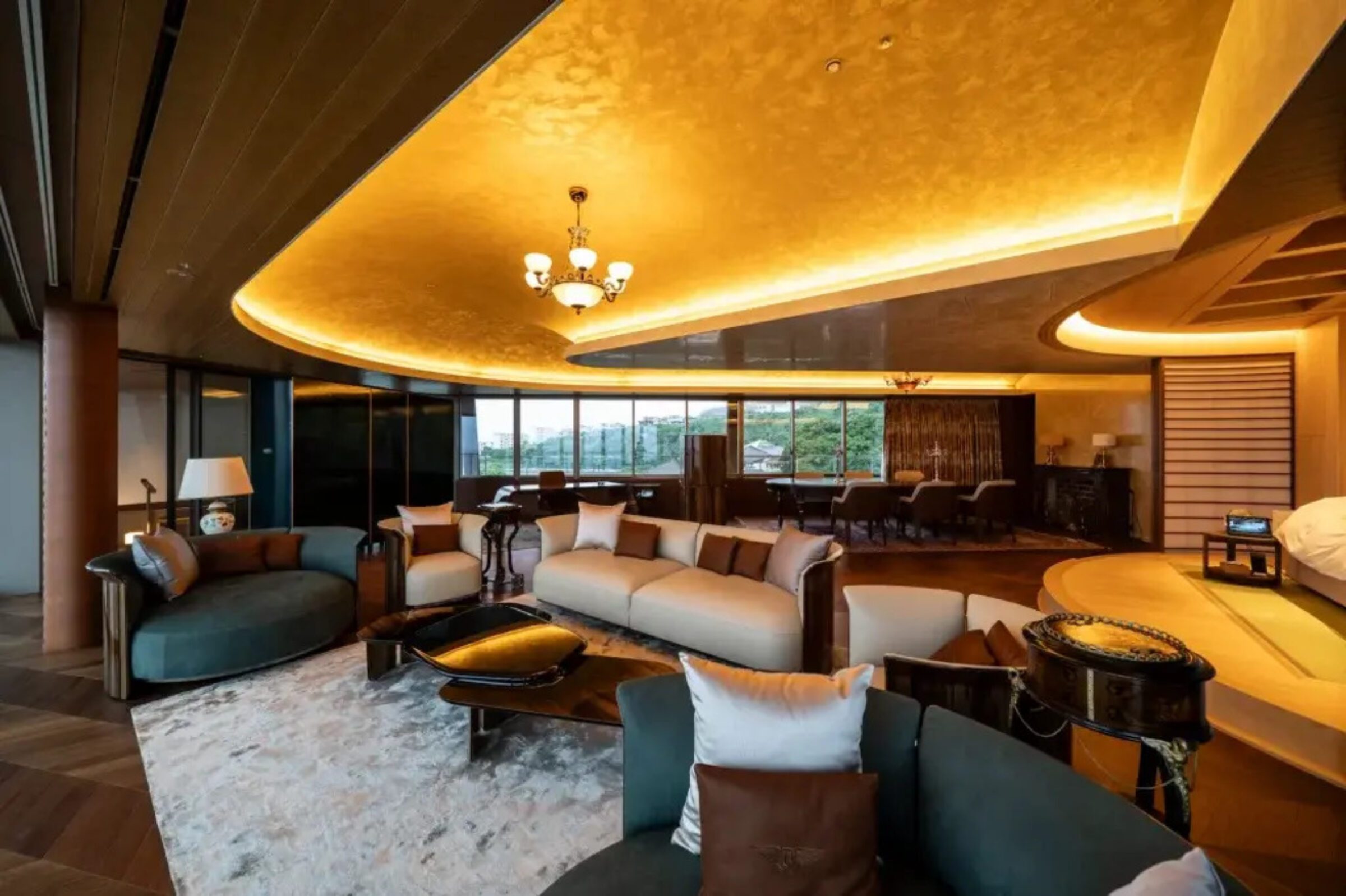 Interior view of the Pasona Natureverse retreat designed by Shigeru Ban Architects