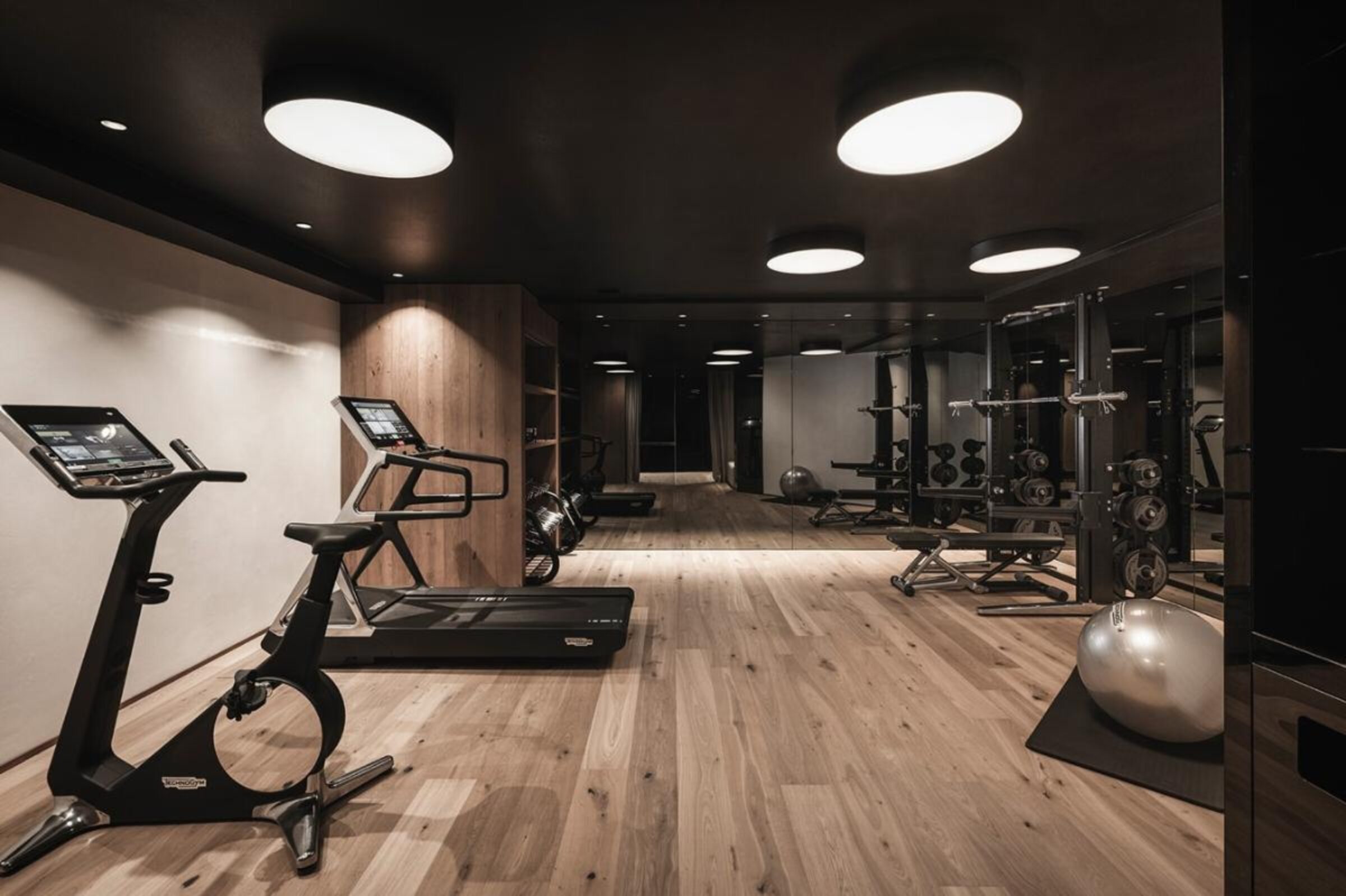 Fully equipped gym inside the Revivo Spa at The First Cortina
