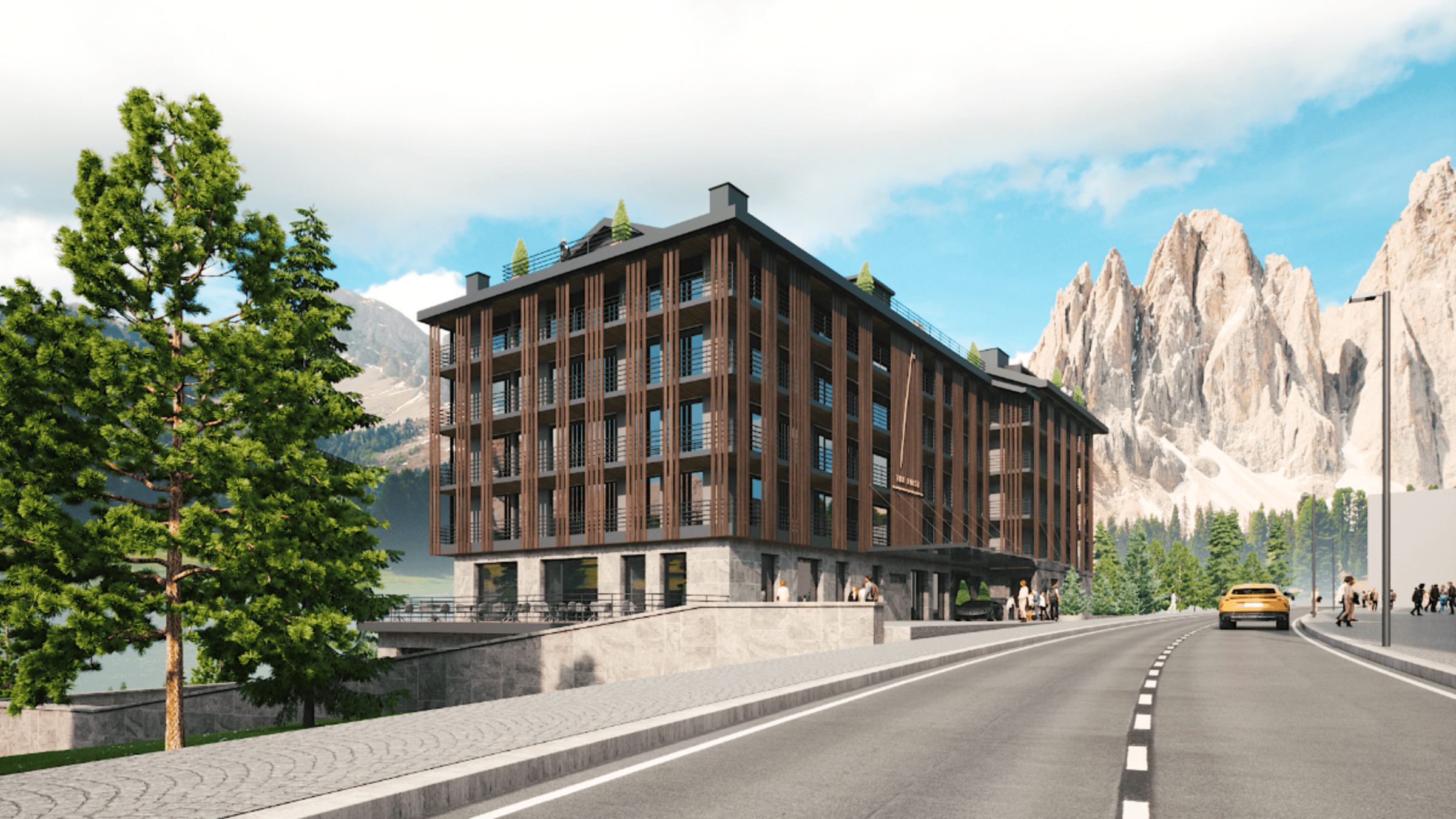 Converted former Hotel Splendid Venezia now The First Cortina in the Dolomites
