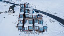 Boutique Hotel from Old Shipping Containers Overlooks the Caucasus Mountains in Georgia