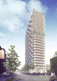 C.F. Møller‘s Concrete-Timber Hybrid Residential Tower Wins Design Competition in Sweden