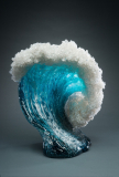 Frozen Crashing Wave Glass Vessels | Paul DeSomma and Marsha Blaker