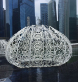 Giant Crocheted Urchins Float above Singapore’s Marina Bay