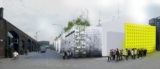 Temporary Facade Fusing Natural and Artificial Elements | Satellite Architects